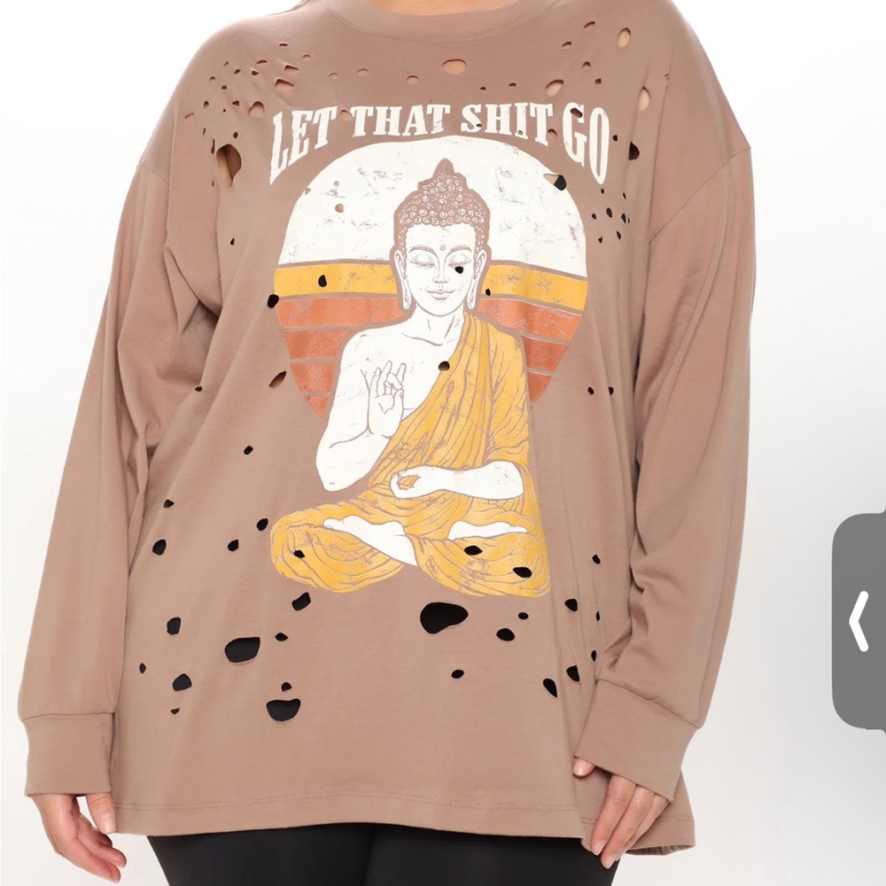 Plus size Buddha let that $h!t go T-Shirt